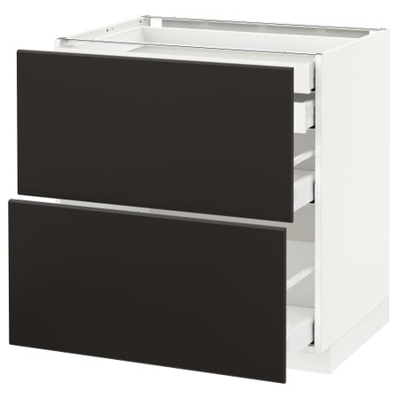 Напольный шкаф 2 фронтальных, 2 низких, 1 средний, 1 Высокий ящик, 80x60 cm IKEA METOD МЕТОД, MAXIMERA МАКСИМЕРА 892.119.14