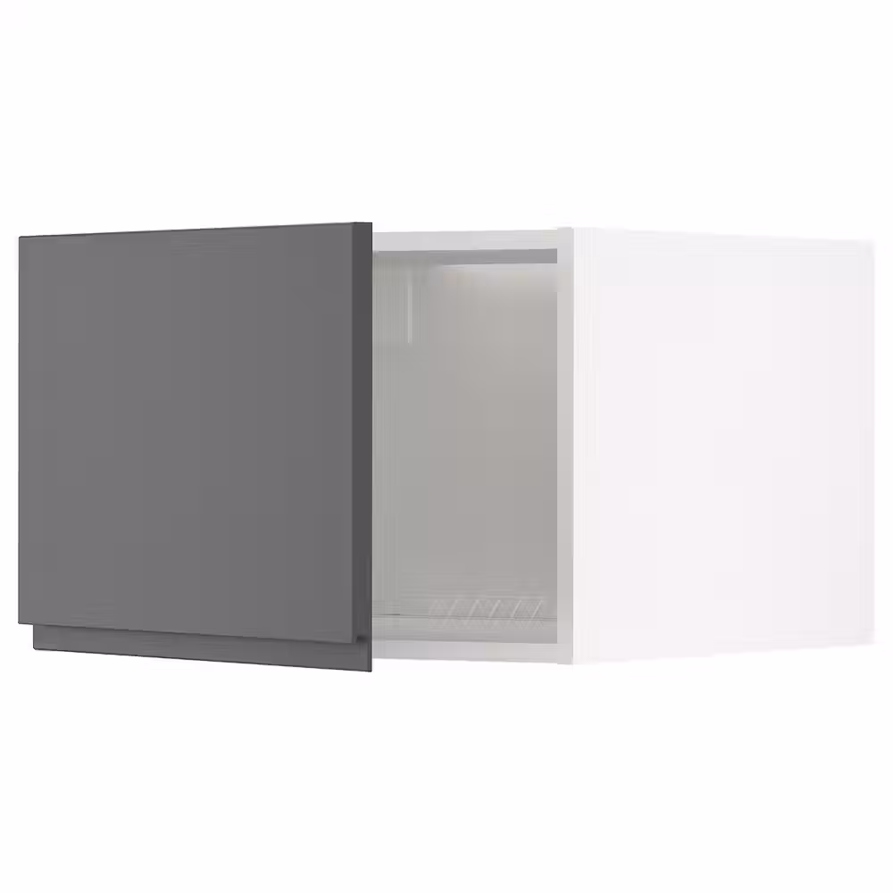 METOD Верхний шкаф д/холодильн/морозильн - белый/Voxtorp темно-серый 60x40 см - фото 1