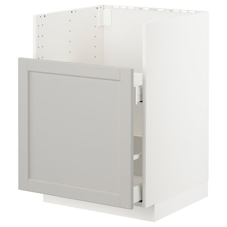 Шкаф под мойку БРЕДШЁН, 1фасад, 2ящика, 60x60 cm IKEA METOD МЕТОД 392.978.68