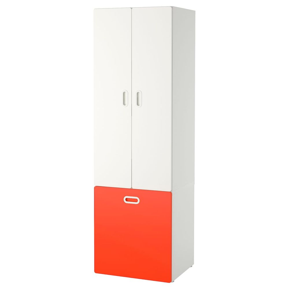 Гардероб с отделением для/игрушек, белый, красный 60x50x192 см IKEA СТУВА / ФРИТИДС 892.796.59 - фото 1