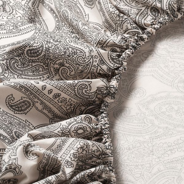 Простыня натяжная, бежевый/темно-серый 180x200 см IKEA JÄTTEVALLMO ЙЭТТЕВАЛЛМО 005.014.60 - фото 4