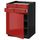 Напольный шкаф для варочной панели, доводчик, 2 фасада, 1 ящик МЕТОД / МАКСИМЕРА, черный, Рингульт красный (60x60 см)