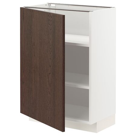 Напольный шкаф с полками, белый/Синарп коричневый 60x37 см IKEA METOD МЕТОД 494.042.45