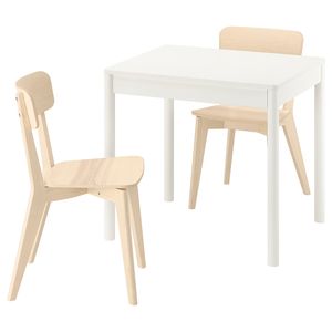 TONSTAD / LISABO Стол и 2 стула - белый с оттенком/ясень 80/120x70 см