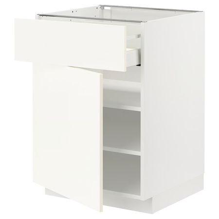 METOD / MAXIMERA Напольный шкаф с ящиком/дверцей - белый/Vallstena белый 60x60 см