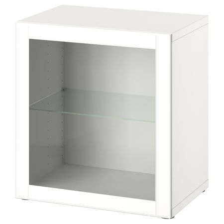 Стеллаж с дверью, белый/оствик белый 60x42x64 см IKEA BESTÅ БЕСТО 394.418.99