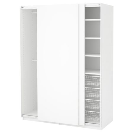Гардероб ПАКС, белый, Хасвик белый (150x66x201 см)