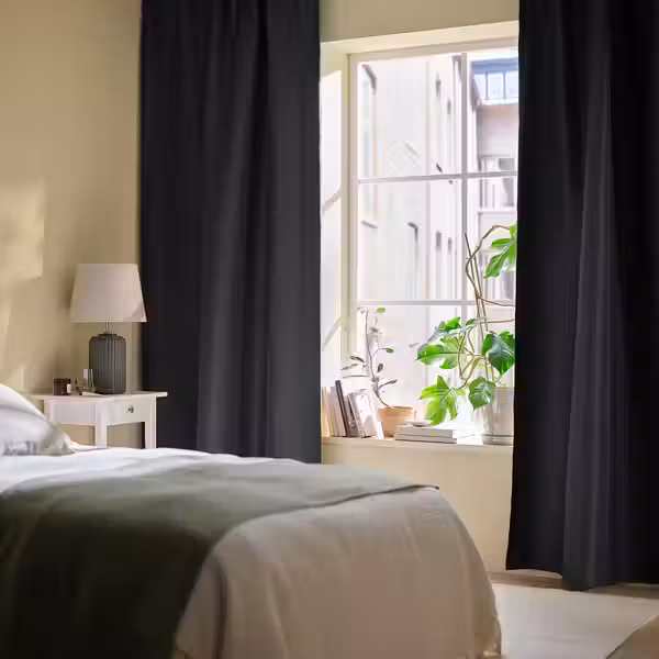 ANNAKAJSA Затемняющие гардины, 2 шт. - антрацит/с лентой 145x300 см - фото 3