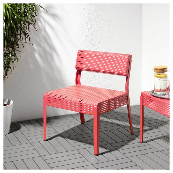 Стул для дома/сада СЬЕЛЬВСТЭНДИГ, розовый - схема-чертеж с размерами