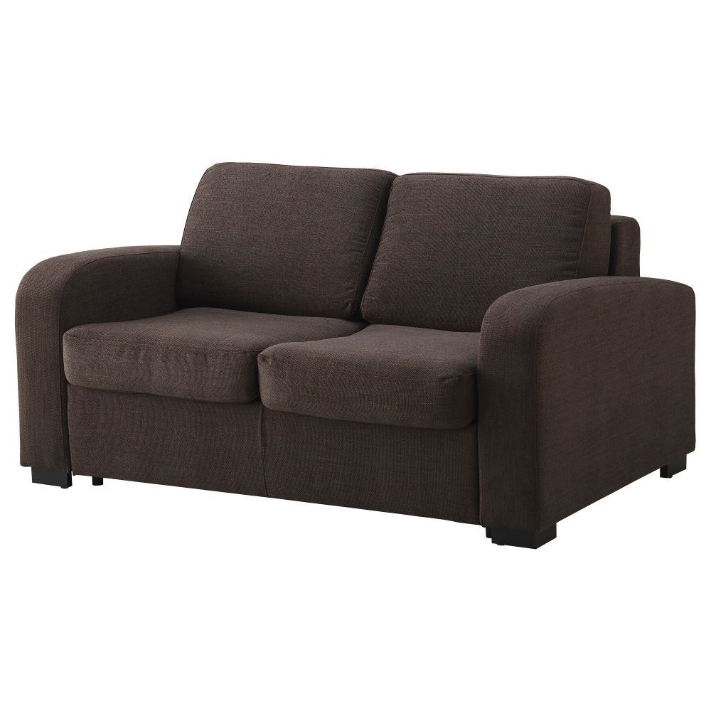 Диван-кровать 2-местная ИНГЕЛЬСТАД / ЛЭННЭС, Хенста темно-коричневый - фото 1