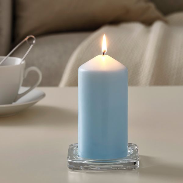 Неароматическая свеча формовая, голубой 14 см IKEA ДАГЛИГЕН 104.524.97 - схема-чертеж с размерами
