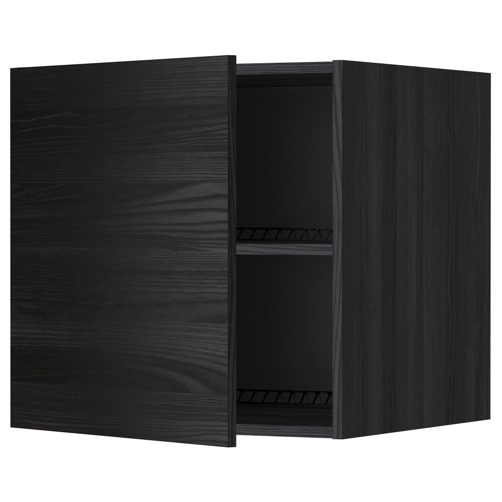 Верхний шкаф на холодильник, морозильник МЕТОД, черный, Тингсрид черный - схема-чертеж с размерами