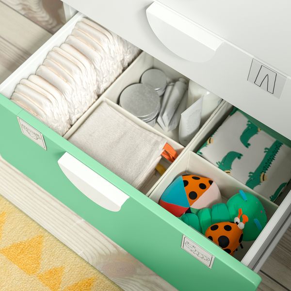 Стеллаж, 60x42x123 см, белый зеленый с 3 ящиками IKEA PLATSA ПЛАТСАA ПЛАТСА, SMÅSTAD СМОСТАД 594.208.29 - фото 5