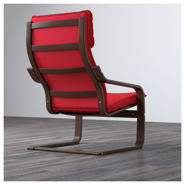 Кресло ПОЭНГ, коричневый, Ранста красный - фото 3