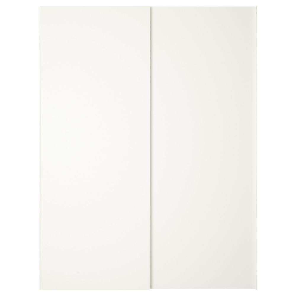 Пара раздвижных дверей ХАСВИК, белый - схема-чертеж с размерами