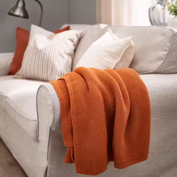 HUMLEMOTT ХЮМЛЕМОТТ Плед - красно-коричневый 130x170 см - фото 2