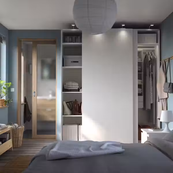 PAX / HASVIK Гардероб - белый/белый 200x66x236 см - схема-чертеж с размерами