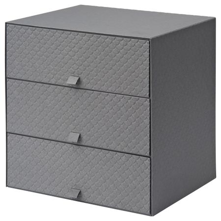 Мини-комод с 3 ящиками ПАЛЬРА, темно-серый (31x26x31 см)