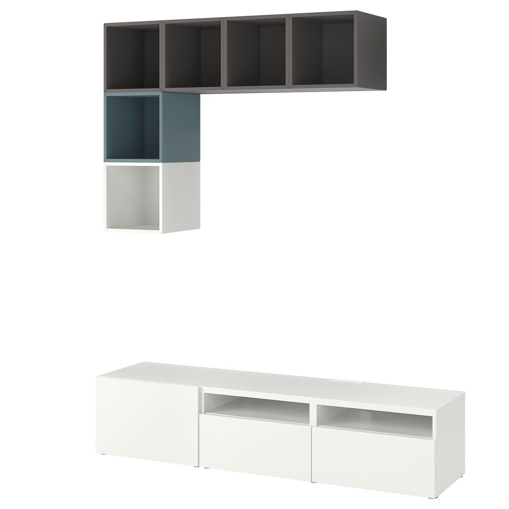 Комбинация для ТВ, 180x42x170 cm IKEA EKET/BESTÅ 594.135.41 - фото 1