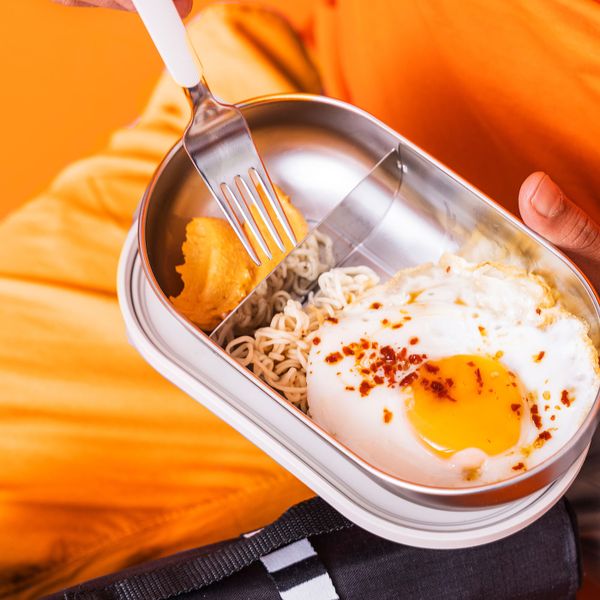 Контейнер с крышкой и разделителем, нержавеющая сталь/бежевый 0.7 л IKEA HALVVARM ХАЛЬВВАРМ 304.972.25 - фото 12