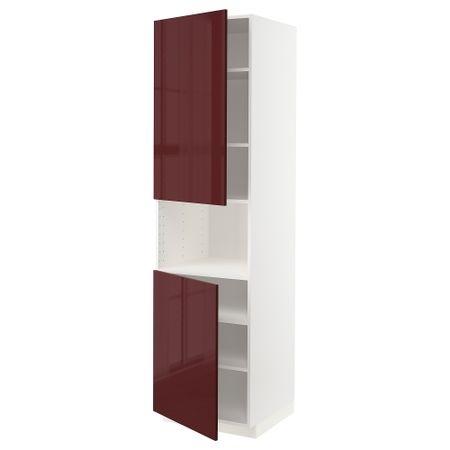 Высокий шкаф для СВЧ, 2 дверцы, полки IKEA METOD МЕТОД 594.553.81