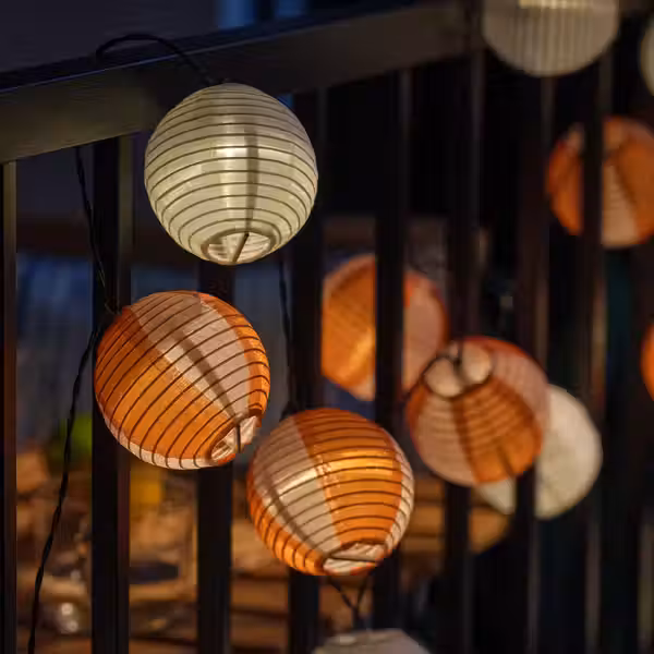 SOLVINDEN Гирлянда, 24 светодиода - на солнечной батарее шаровидный/оранжевый розовый - фото 2