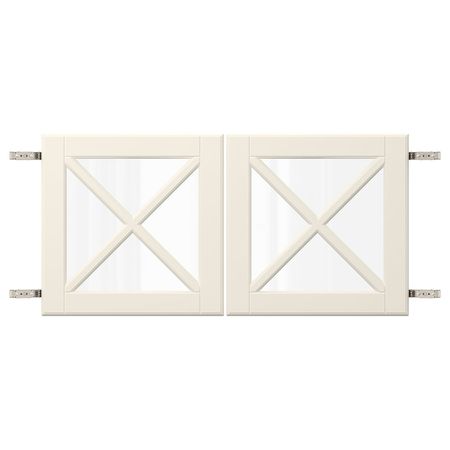 Стеклянная дверца с петлями, белый с оттенком 80x40 см IKEA BODBYN БУДБИН 392.853.04