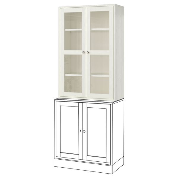 Шкаф-витрина, 81x35x123 см, белый IKEA HAVSTA ХАВСТА 303.886.36 - фото 3