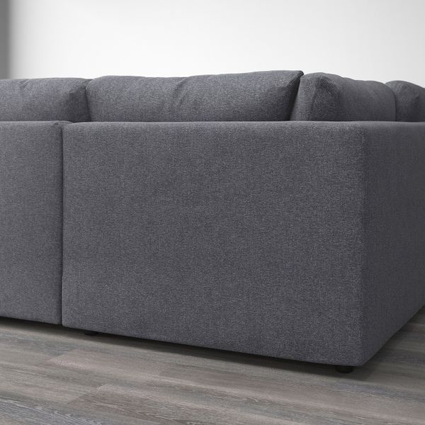 6-местный п-образный диван, с открытым торцом, Гуннаред классический серый IKEA ВИМЛЕ 992.116.02 - фото 3