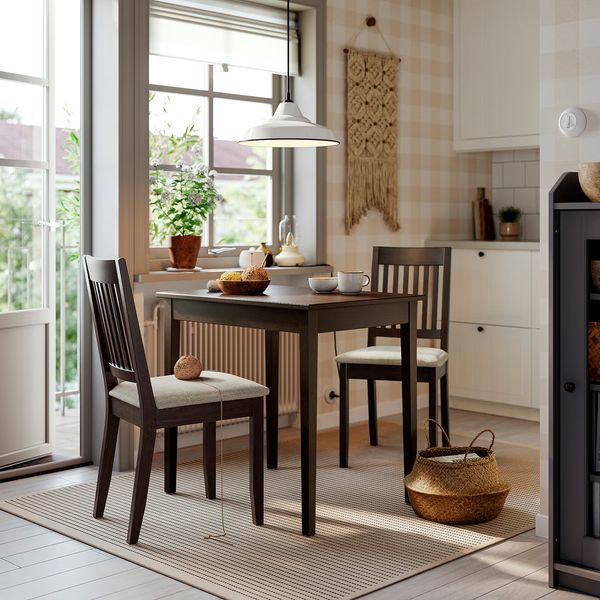 NÄSINGE НЭСИНГЕ Стол - темно-коричневый морилка/буковый шпон 80x60 см - фото 2