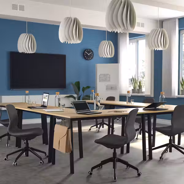 MITTZON МИТТЗОН Конференц-стол - дубовый шпон/чёрный 140x68x75 см - фото 2