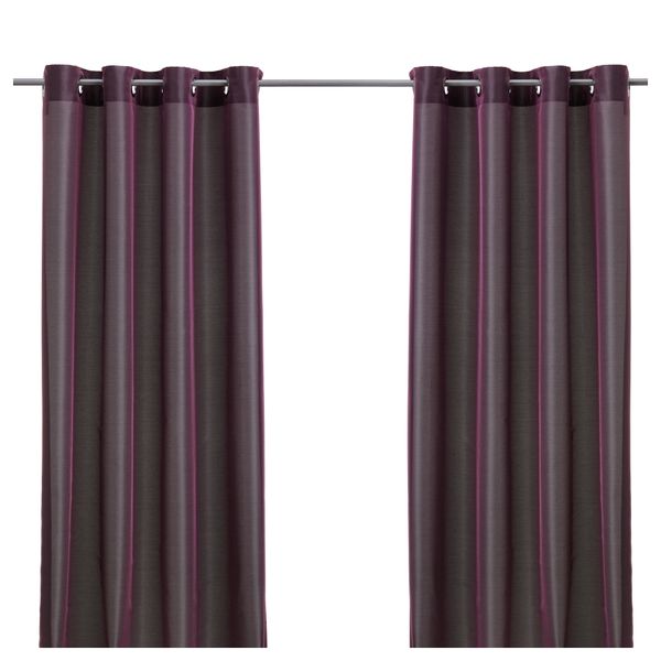 Гардины, 1 пара ПЭРЛЬБУСКЕ, темно-сиреневый (145x300 см) - фото 1