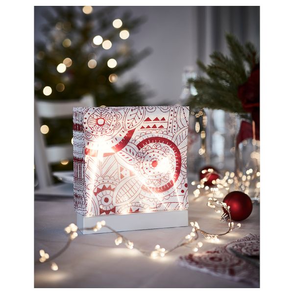 Салфетка бумажная, с рисунком, белый/красный, 33x33 см IKEA ВИНТЕРФЕСТ 304.328.23 - схема-чертеж с размерами