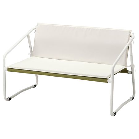 2-местный диван, для дома/сада, белый зеленый/бежевый 118x69x69 см IKEA INGMARSÖ ИНГМАРСЭ 304.632.92