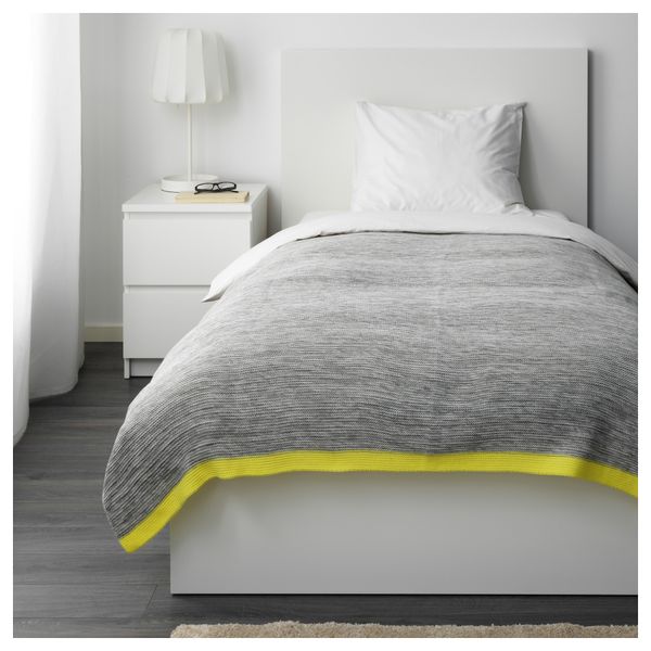 Плед ЛИЗАМАРИ, светло-серый, желтый (130x170 см) - фото 4