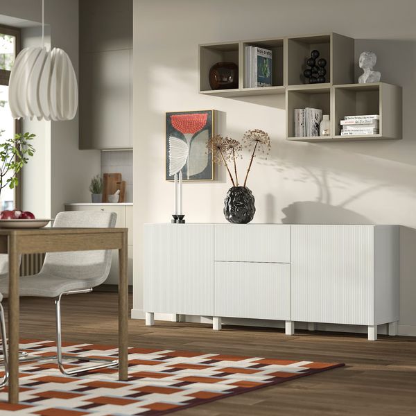 BESTÅ Комбинация для хранения с ящиками - Förvaltare белый/Stubbarp белый 180x42x74 см - фото 3