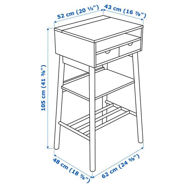 IKEA, дополнительный ракурс - схема-чертеж с размерами