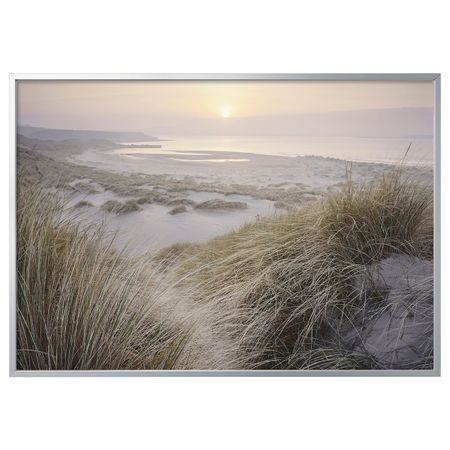 Картина с рамой, Рассвет на берегу/цвет алюминия 200x140 см IKEA BJÖRKSTA БЬЁРКСТА 194.168.72