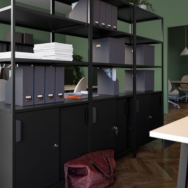 Шкаф с раздвижными дверцами, антрацит 80x180 см IKEA TROTTEN ТРОТТЕН 904.748.86 - фото 4