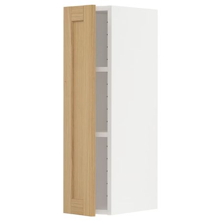 METOD Навесной шкаф с полками - белый/Forsbacka дуб 20x80 см