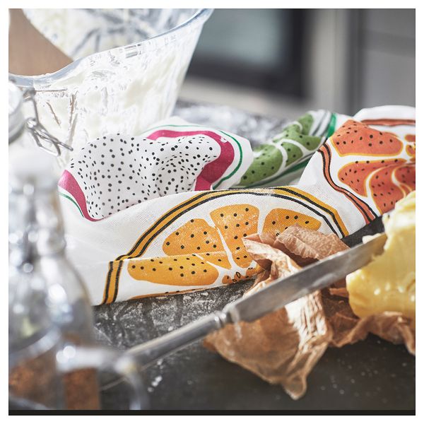 Полотенце кухонное, с рисунком, оранжевый, 45x60 см IKEA TORVFLY ТОРВФЛЮ 304.930.48 - схема-чертеж с размерами