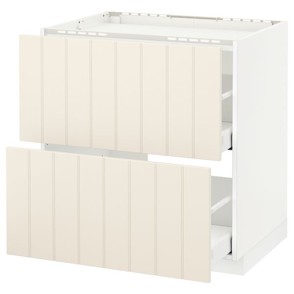 Напольный шкаф, 2 фронтальных панели, 3 ящика МЕТОД / МАКСИМЕРА, белый, Хитарп белый с оттенком - схема-чертеж с размерами