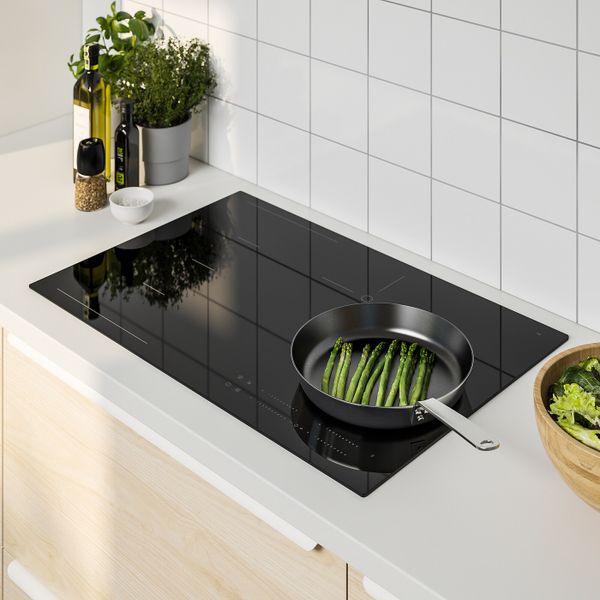Индукционная панель, регулируемые зоны, черный 78 см IKEA HÖGKLASSIG ХОГКЛАССИГ 603.039.33 - схема-чертеж с размерами