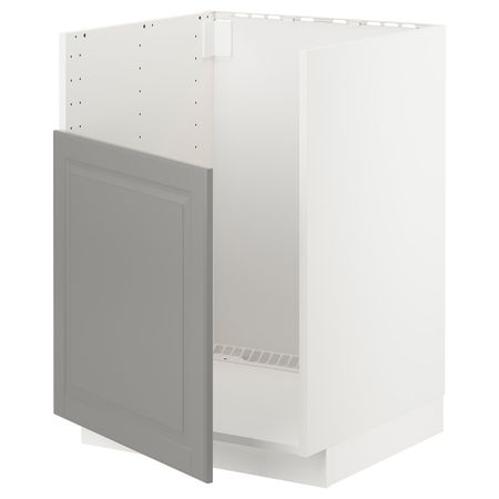 Шкаф под мойку БРЕДШЁН, белый/Будбин серый 60x60 см IKEA METOD МЕТОД 992.982.28