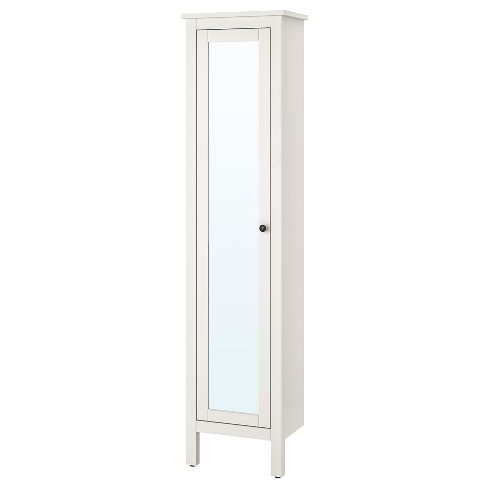 Высокий шкаф с зеркальной дверцей, белый 49x31x200 см IKEA HEMNES ХЕМНЭС 803.690.13 - фото 1