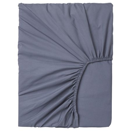 Натяжная простыня для тонкого матраса, сине-серый 140x200 см IKEA СЁМНТУТА 804.126.48