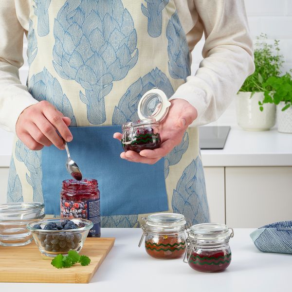 Банка с крышкой, 13 сл, зеленый IKEA KORKEN КОРКЕН 605.430.42 - схема-чертеж с размерами