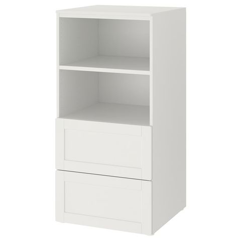 SMÅSTAD / PLATSA Стеллаж - белый с рамой/с 2 ящиками 60x57x123 см