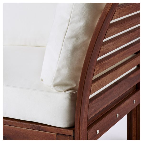 3-местный диван, садовый ЭПЛАРО / КУНГСЭ, коричневая морилка, белый (223x80x73 см) - фото 3