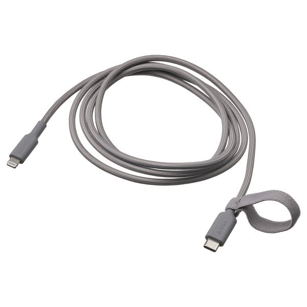 Кабель USB-C–lightning, серый, 1.5 м IKEA LILLÅNGEN ЛИЛЛОНГЕНHULT ЛИЛЛЬХУЛЬТ 405.811.10 - фото 1
